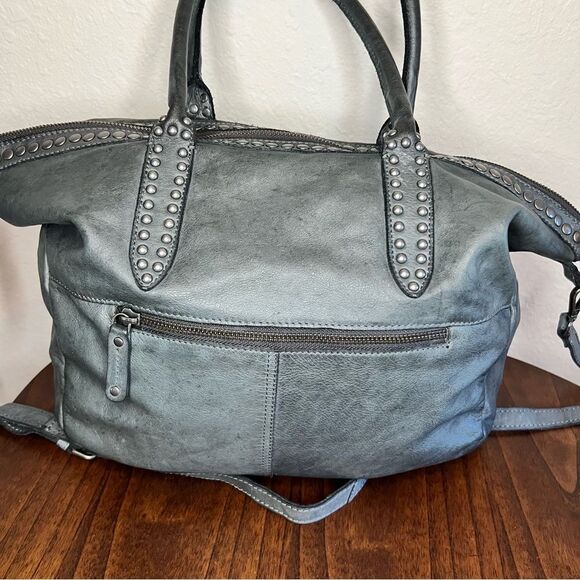 Grey leather satchel 🖤 adjustable Crossbody strap 🖤 EXCELLENT CONDITION - Picture 1 of 6